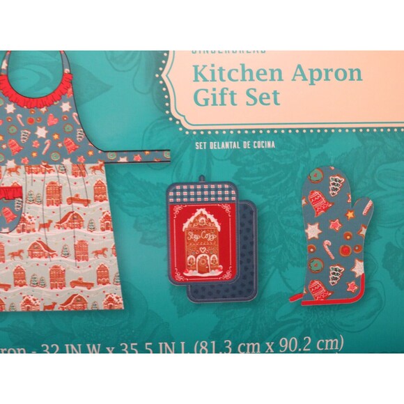 The Pioneer Woman Gingerbread Apron Oven Mitt Potholder Set Kitchen Cooking - Picture 8 of 9